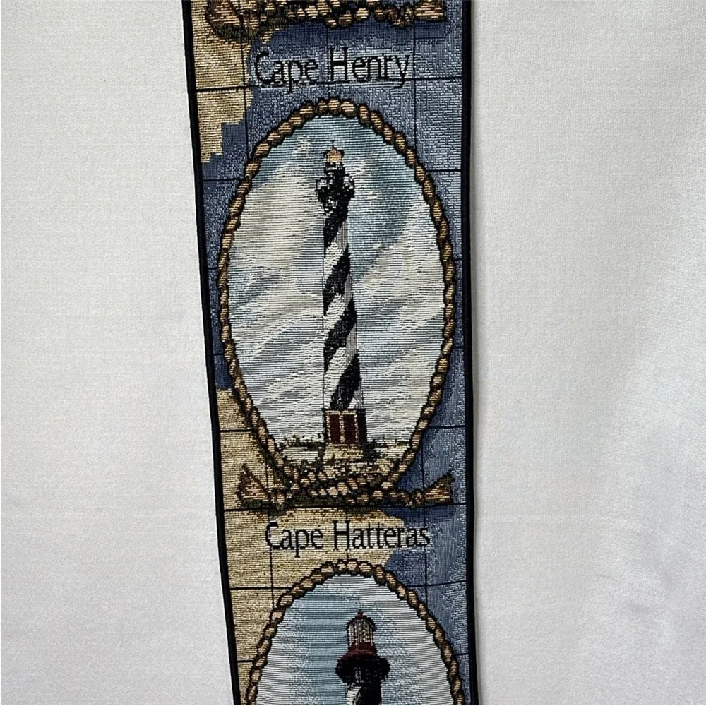 Tapestry/Bell Pull Nautical 3 Lighthouses of South East-Augustine 6.75X41